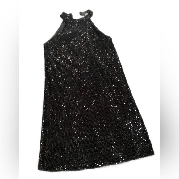 cable and gauge sequin dress Cable and Gauge Puff Sleeve Sequin Swing Dress, This